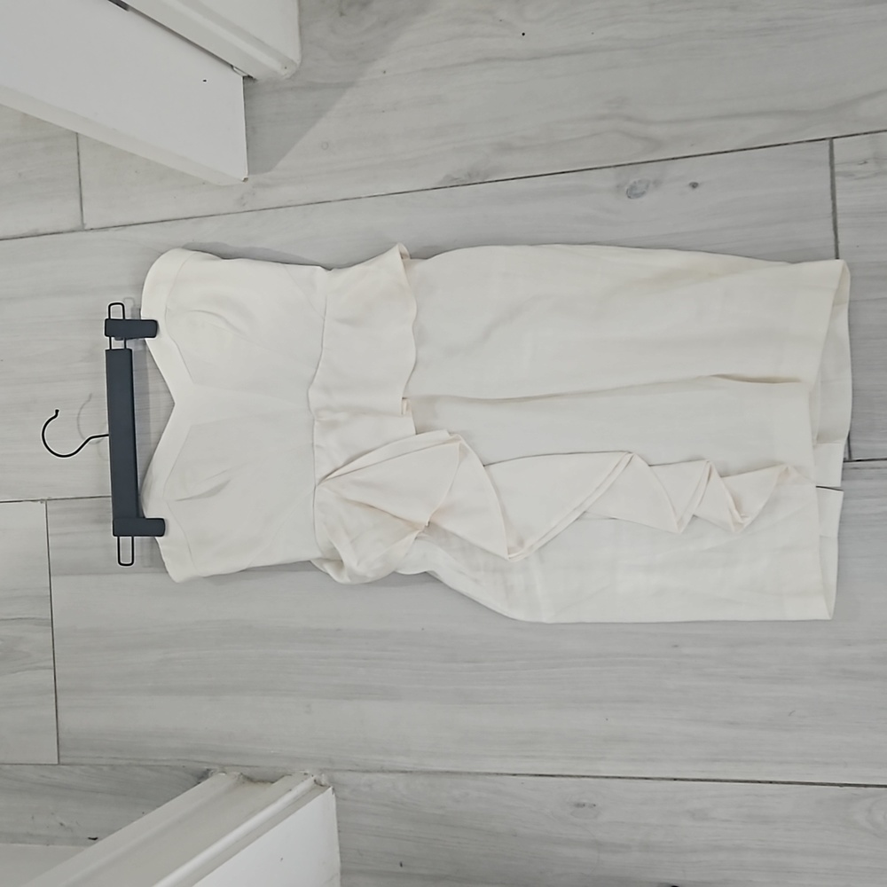 Linen blend ivory dress